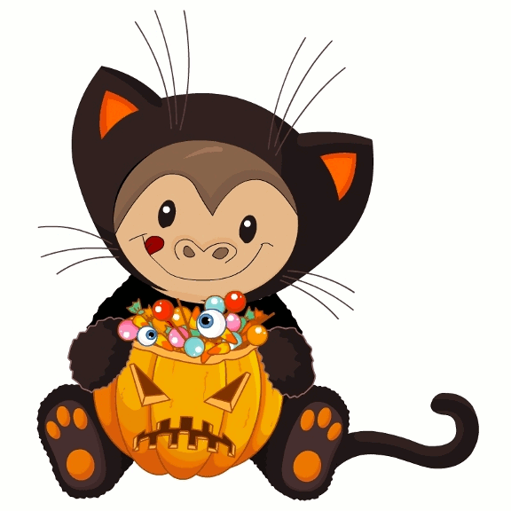 Kitten Halloween Costume For A Funny Monkey.