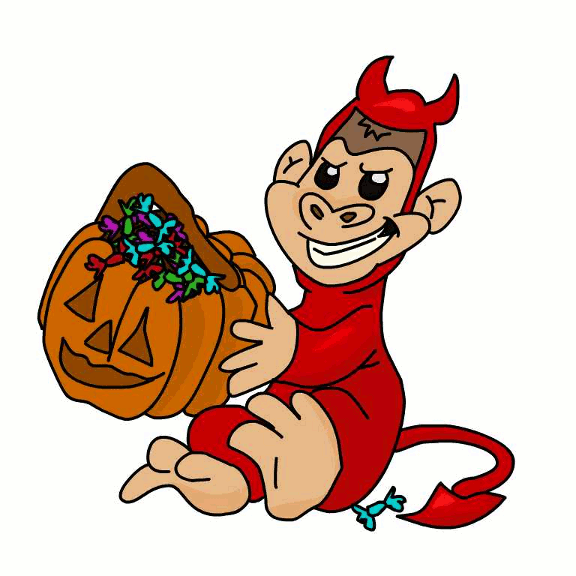 Devil Halloween Costume For A Monkey.