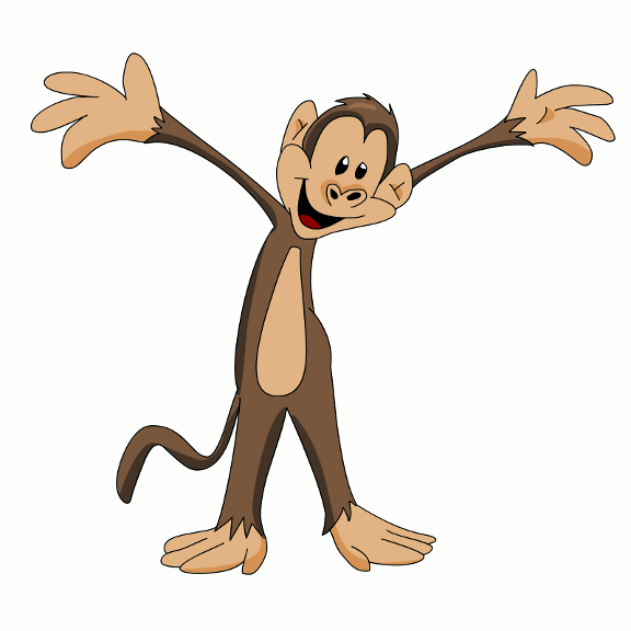 Cartoon Monkeys With Their Arms Out Like This Think That They're Scary.