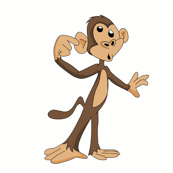 Stupid Looking Monkey Drawing.