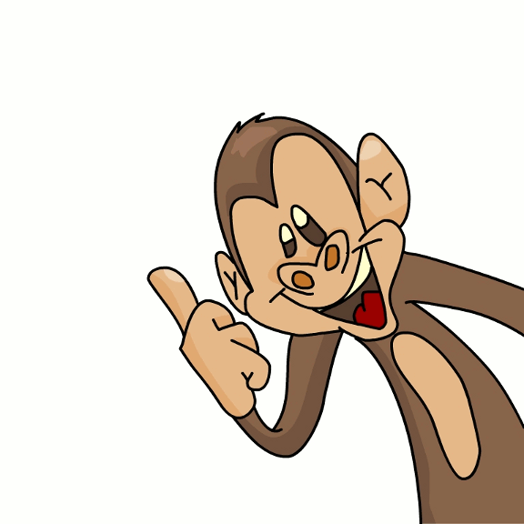 Monkey Giving A Cartoon Thumbs Up.