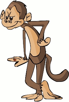 Cartoon Monkey Leaning