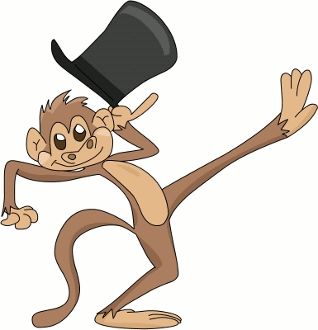 Dancing Cartoon Monkey With A Tophat