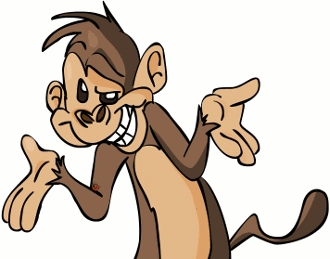 Cartoon Monkey Shrugging Shoulders