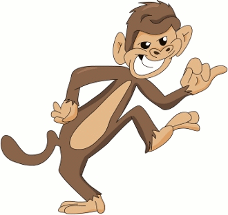 Cartoon Monkey Saying Pull My Finger.