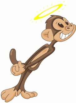 Cartoon Monkey With A Halo.