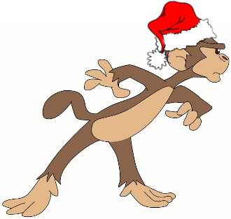 Cartoon Monkey Angry Wearing A Christmas Hat Cartoon Monkey Angry Wearing A Christmas Hat