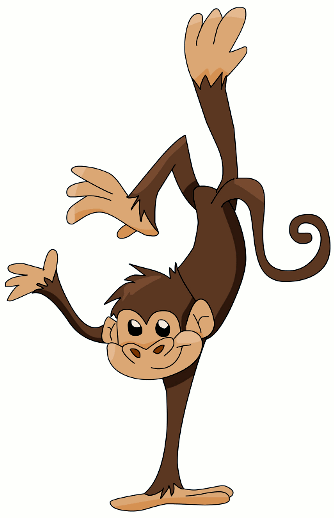 Cartoon Monkey Doing Handstand. Cartoon Monkey Doing Handstand.